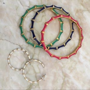 Stella & Dot Bamboo Style Bangles & Earrings